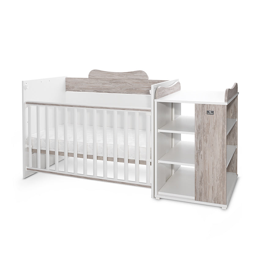 Pătuț Modular Multifuncțional Lorelli Multi, White Orchid - White & Artwood (2) [ps:ce8d3772-a7c7-4dd4-8f85-aa2c52c197e3]