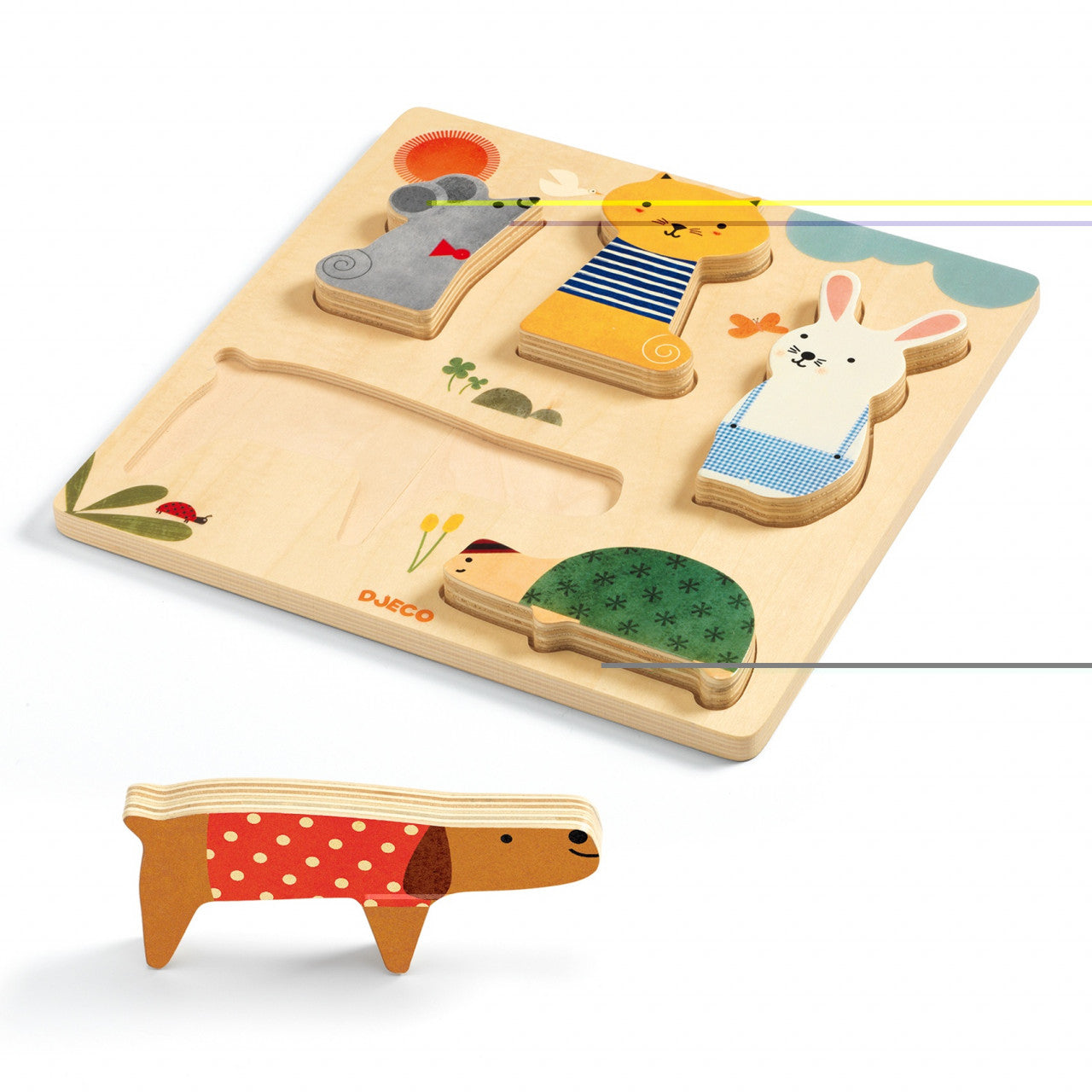 Puzzle din lemn Animale de companie, Djeco - Imagine 2 [ps:7b247e6a-a794-4cc5-9907-8101facbdebd]