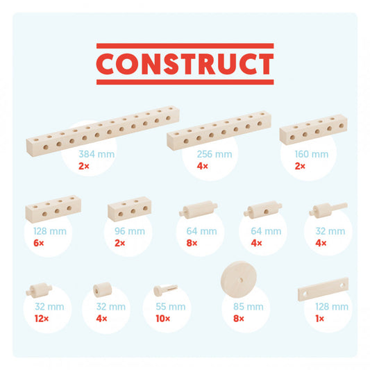 Set gama Construct format din 67 piese, pentru construit masini, animale si alte modele, Walachia [ps:6859ad18-5713-4109-ba63-f0a1bd684a76]