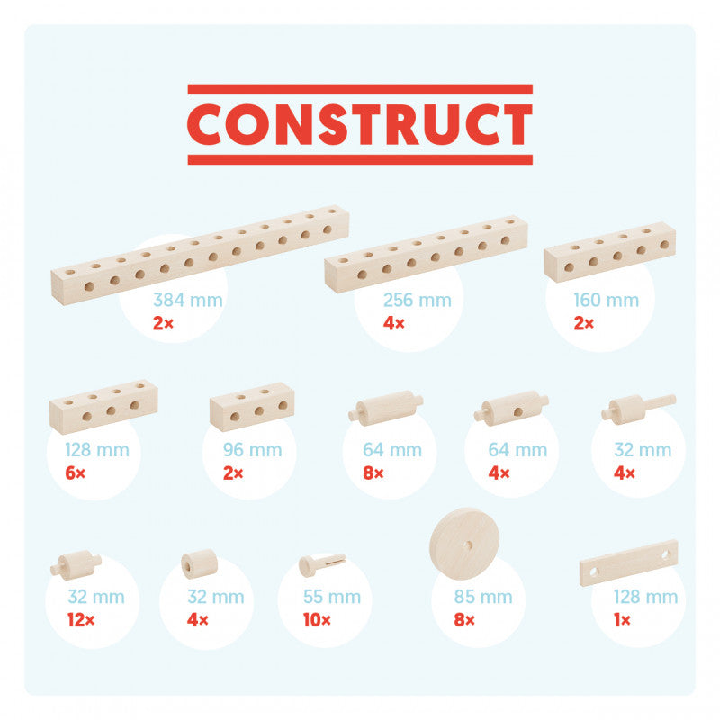 Set gama Construct format din 67 piese, pentru construit masini, animale si alte modele, Walachia [ps:6859ad18-5713-4109-ba63-f0a1bd684a76]