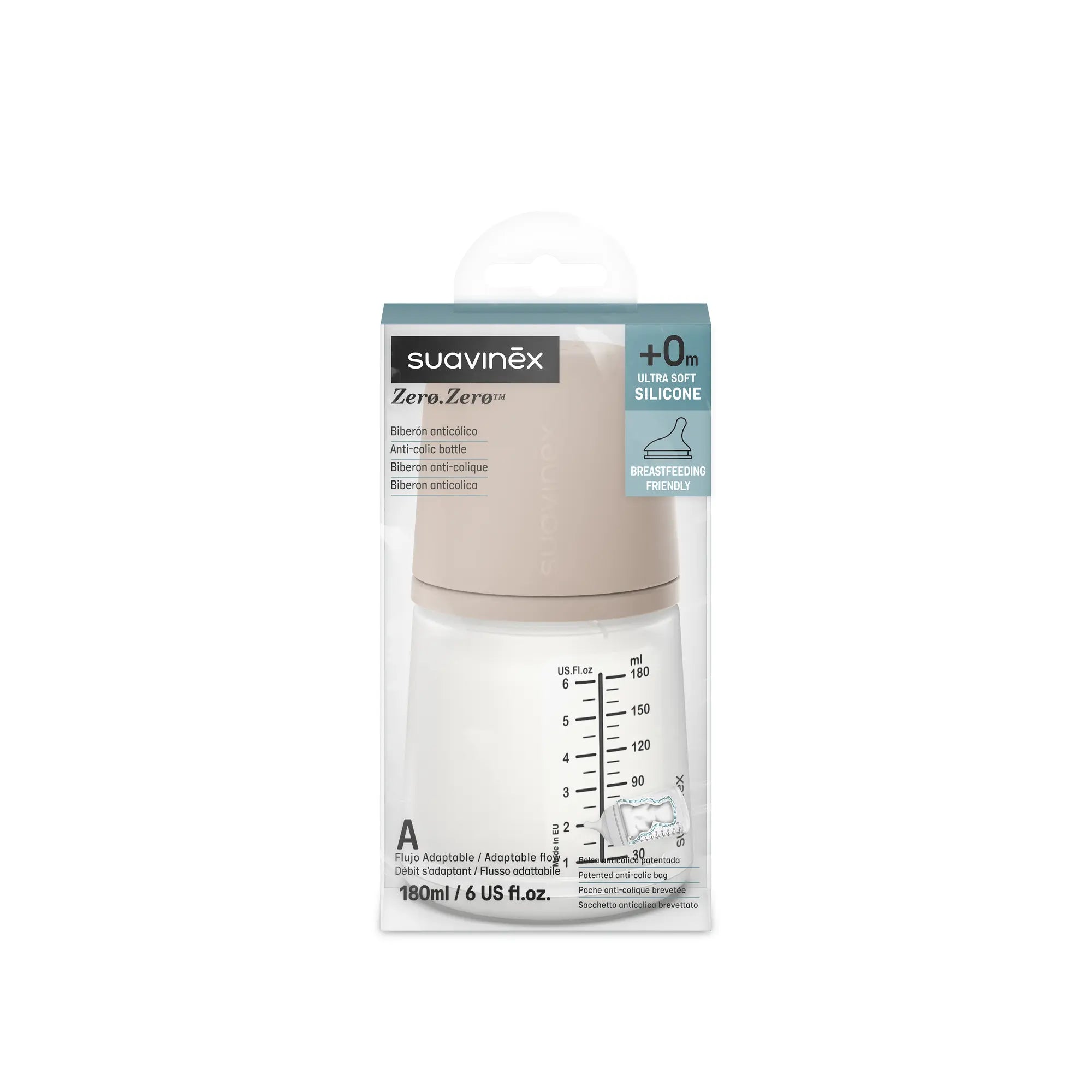 Biberon Anticolici Zero Zero Suavinex 180ml, Debit Variabil - MEDIUM (2) [ps:58f55b6a-8f1b-46af-99c8-8f6d6ec86448]