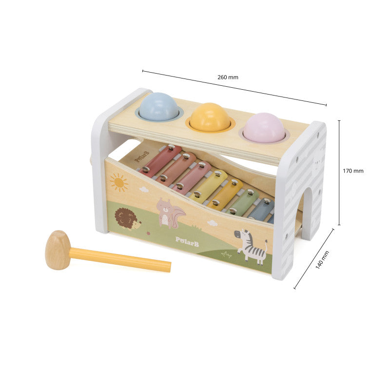 Banc de lovit cu Xilofon Montessori 3 in 1, Viga [ps:2e055b1e-711a-409c-8f0e-833081ad64b6]