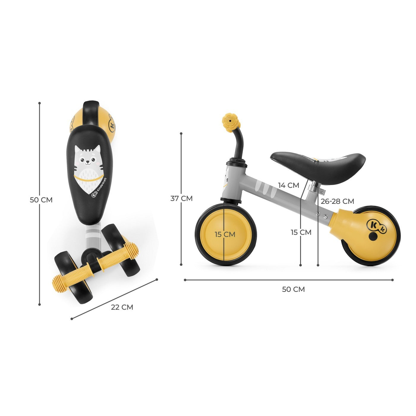 BICICLETA ECHILIBRU KINDERKRAFT CUTIE, HONEY - Galben (2) [ps:62bd662f-5ecb-49f2-8af1-d386de7913f9]