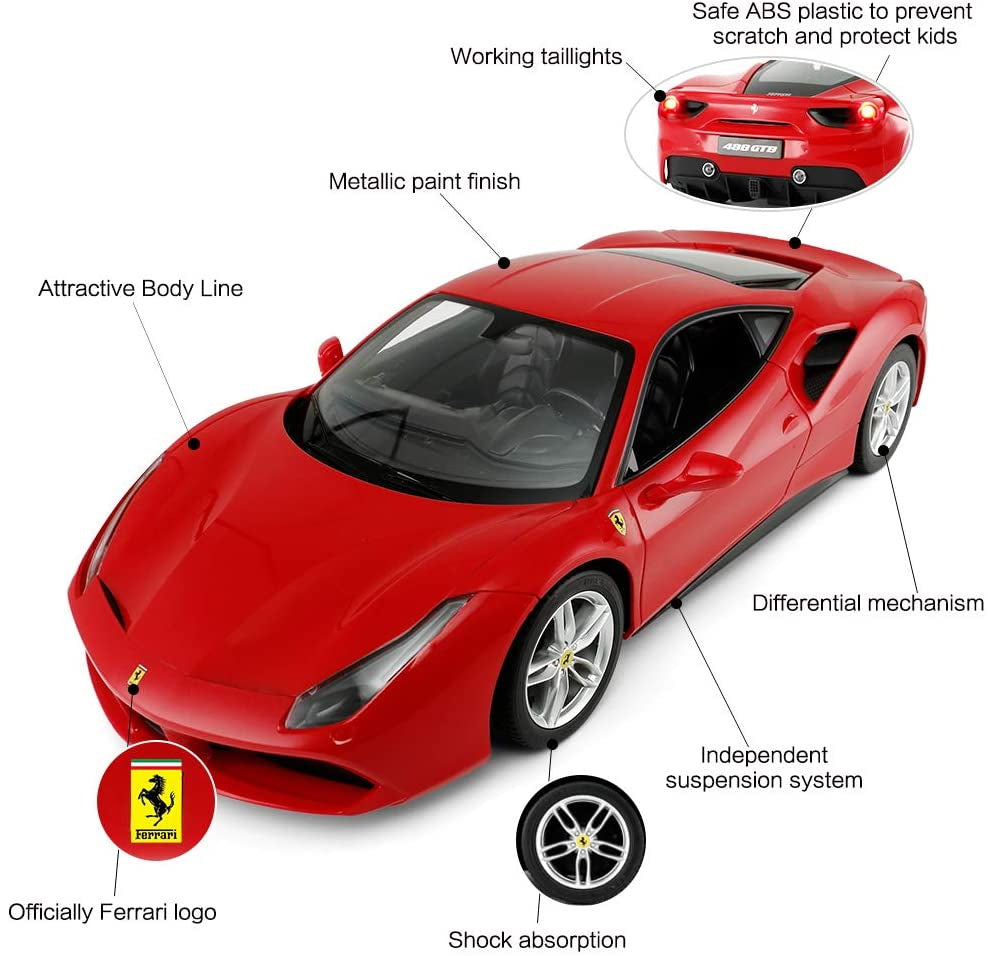 MASINA CU TELECOMANDA FERRARI 488 GTB SCARA 1 LA 14 Rastar - Imagine 5 [ps:fee9d55b-00a1-4d1b-a6b2-5c1b5f57f556]