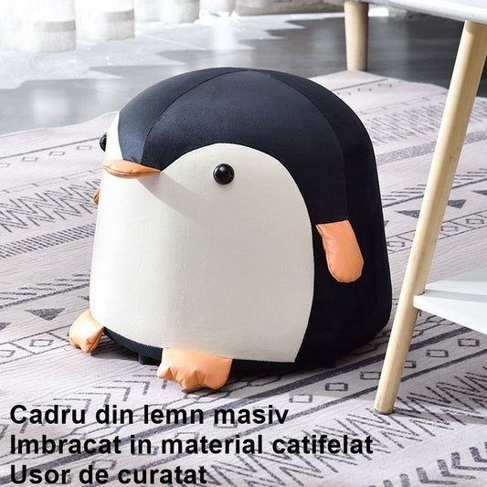 Taburet Copii Flippy Pinguin, Lemn Masiv, Negru - Negru (2) [ps:9a92ec5b-e6b0-4174-b098-9f0e86bb214b]