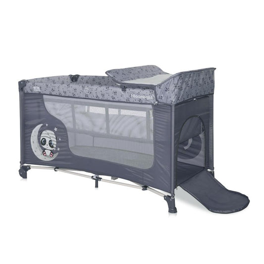 Pătuț Pliabil Lorelli Moonlight, 2 Nivele, Cool Grey Pandas - Cool Grey Pandas (2) [ps:e86de475-ab2d-4ffc-bd4d-b95674e01a98]