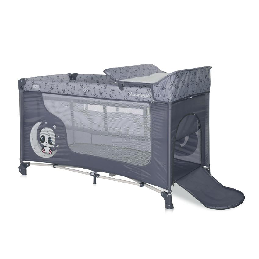 Pătuț Pliabil Lorelli Moonlight, 2 Nivele, Cool Grey Pandas - Cool Grey Pandas (2) [ps:e86de475-ab2d-4ffc-bd4d-b95674e01a98]