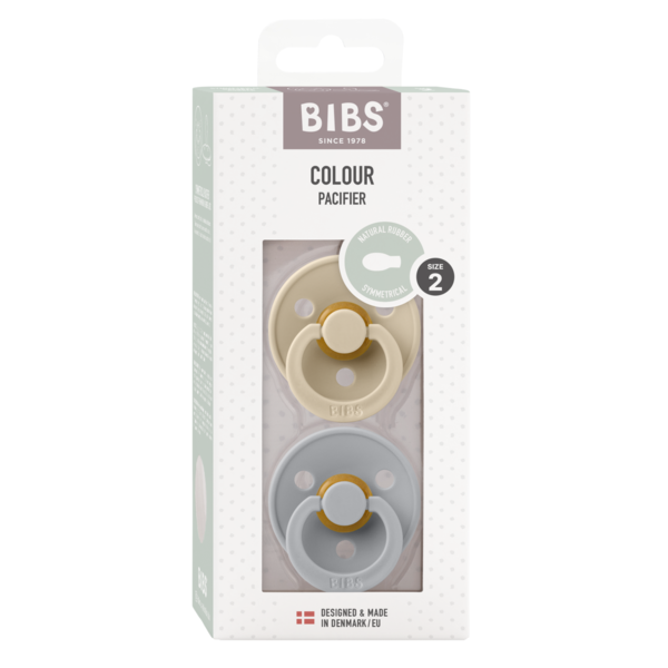 Set 2 Suzete BIBS Colour Latex, Tetina Simetrică, 0 luni - Vanilla/Cloud (2) [ps:d8dbd765-ff97-435c-834e-6ba3c46d6408]