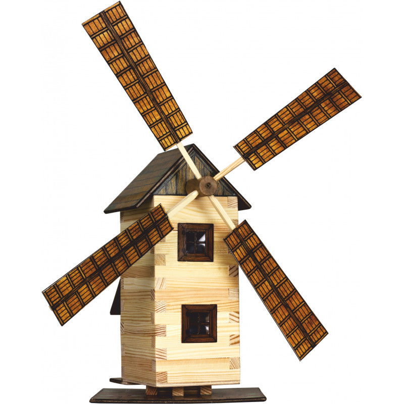 Set constructie arhitectura Moara de vant, 137 piese din lemn, Walachia [ps:078d12b8-094a-42c2-9bb2-95103c836990]