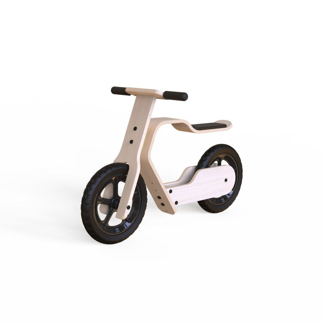 Bicicleta fara pedale MamaToyz RideMe, din lemn natural - Imagine 2