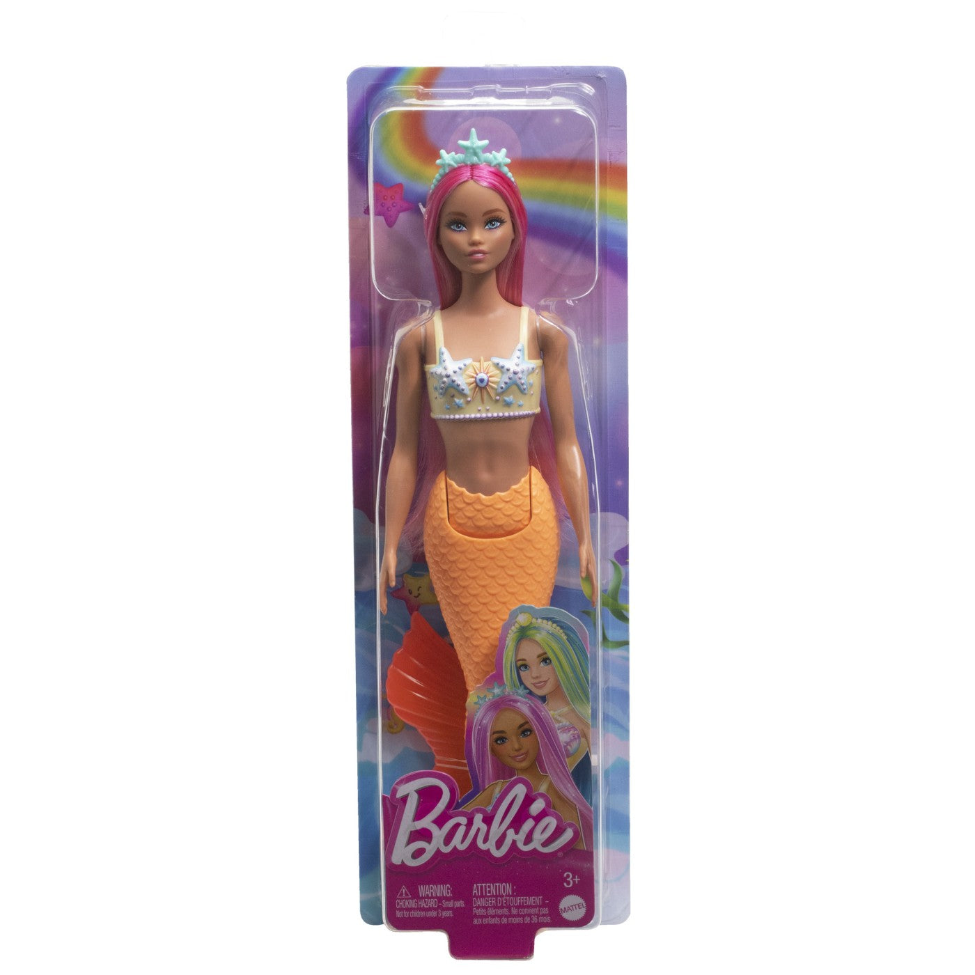 BARBIE DREAMTROPIA PAPUSA SIRENA CU PARUL ROZ SI COADA PORTOCALIE [ps:7a8e77dd-f007-415e-96d9-275be021a776]