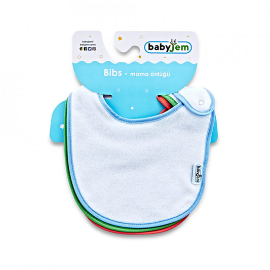 Set 3 bavete BabyJem, cu capse, din bumbac (Pentru: Fete) - Imagine 2