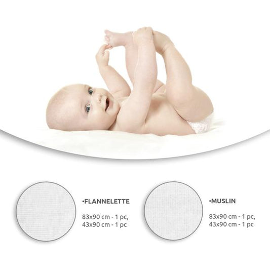 Set Scutece Lorelli 4 Piese, Flanel și Muselină, Alb - Default Title (2) [ps:20562a07-3fac-4ba7-a1cb-59eaf048c3ee]
