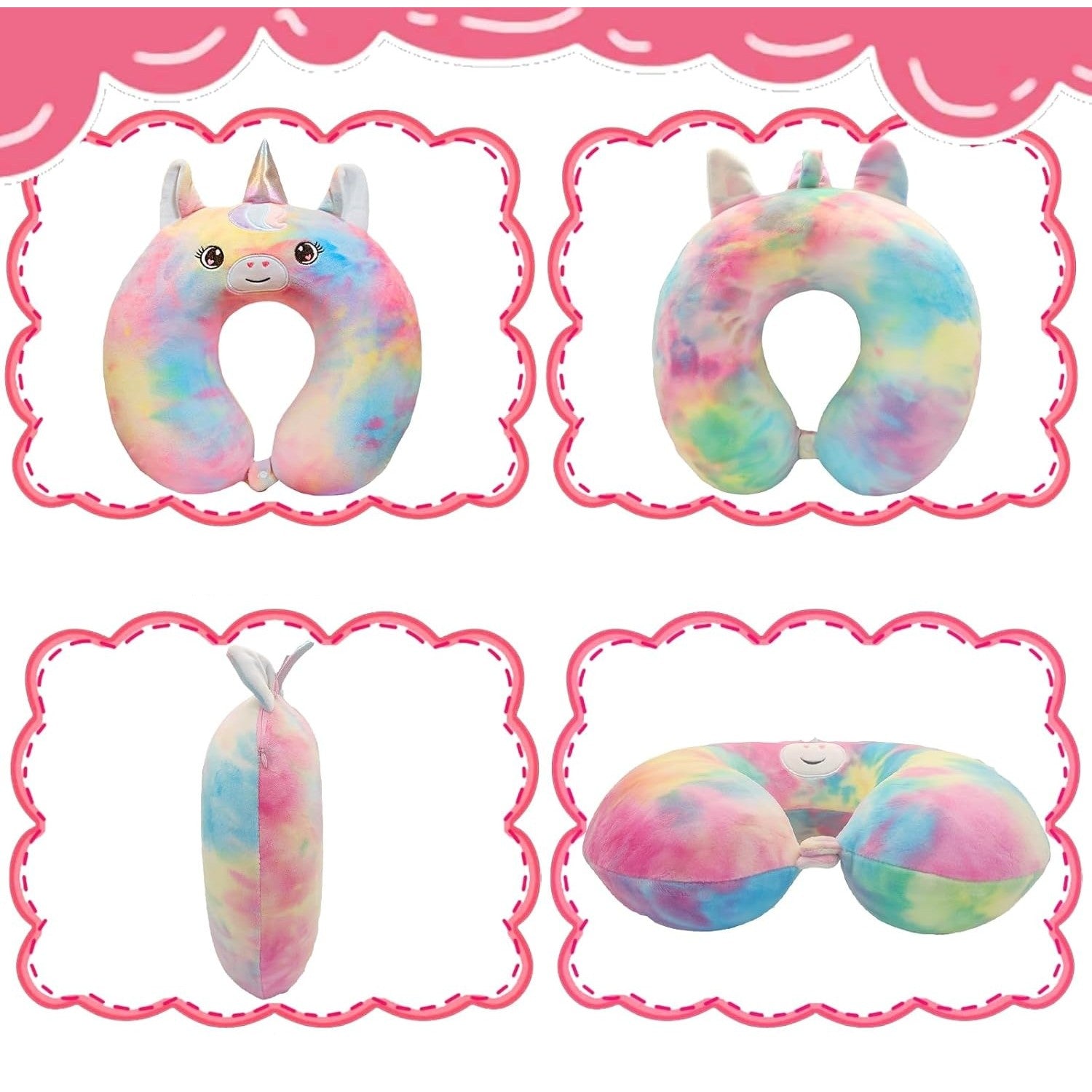 Perna de Călătorie U Flippy, Spumă cu Memorie, Unicorn, Roz - Model Unicorn (2) [ps:cf5f03b7-98e9-4d4d-991e-c4901be525d8]