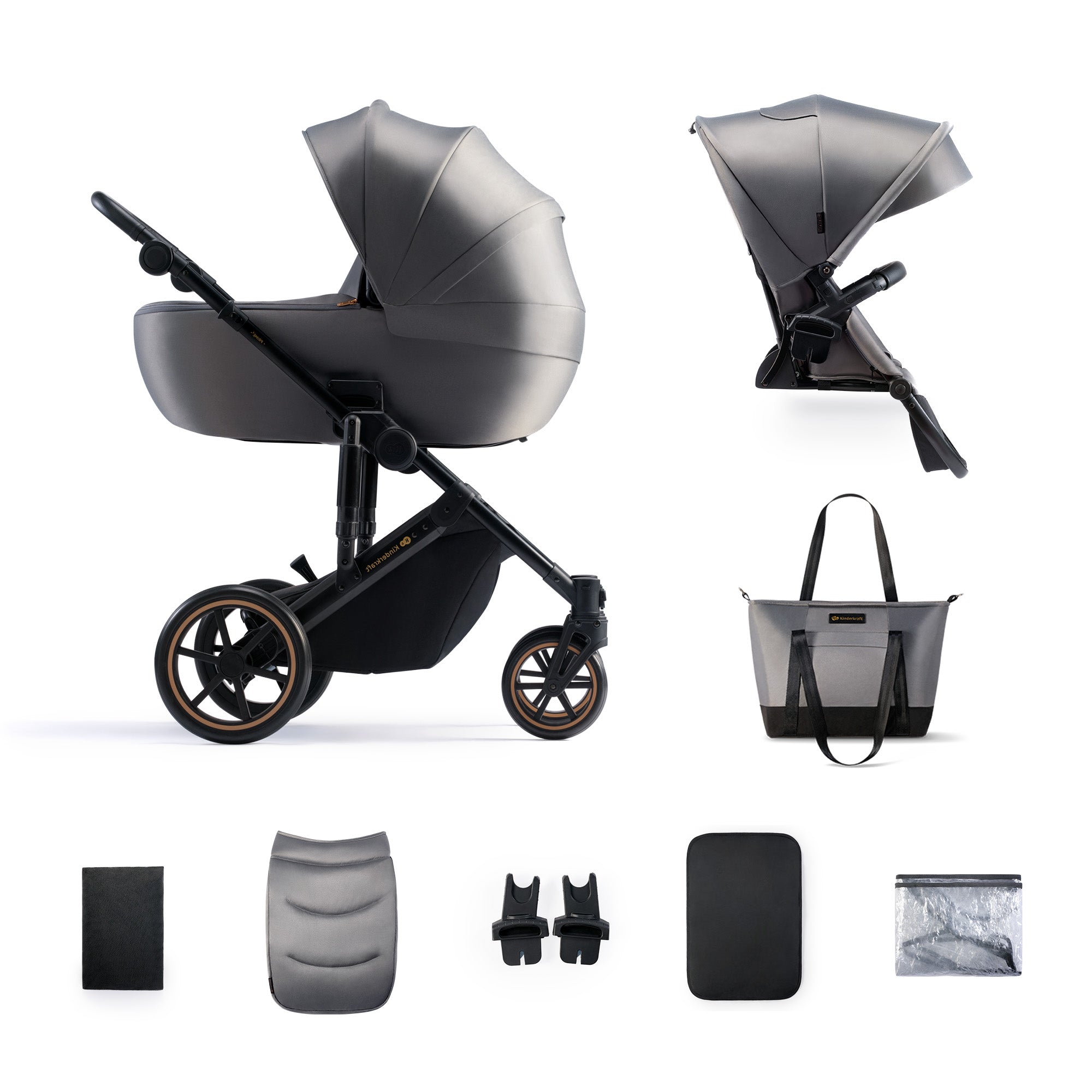 CARUCIOR 2 IN 1 KINDERKRAFT PRIME 2, DARK GREEN - Gri Închis [ps:dfceeb06-5435-4d25-8860-1e860726294a]