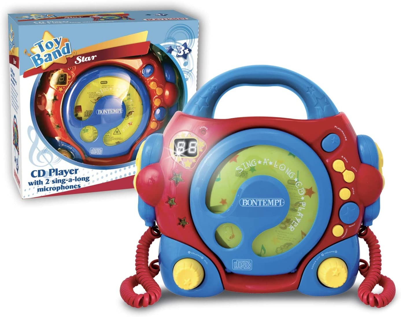 BONTEMPI CD PLAYER PORTABIL CU 2 MICROFOANE SI ADAPTOR - Imagine 2