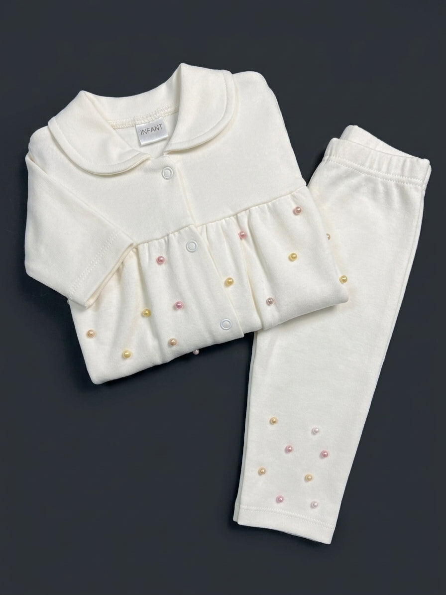 Set Cămașă și Pantaloni Bebe cu Perle Babymix 3-6 Luni - 3-6 Luni (2) [ps:1d890774-8fab-4b6a-b411-3829891c3502]