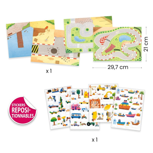 Set creativ de stickere reutilizabile Masini, Djeco - Imagine 3 [ps:f91c2def-e22b-4b46-a796-02bebc255575]