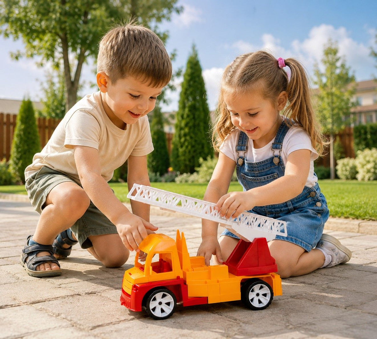 Mașinărie Pompieri cu Scară Viva Toys, 46cm - - Rosu Portocaliu (2) [ps:9ad98fed-fc11-4ed1-8442-5b83b88705a1]