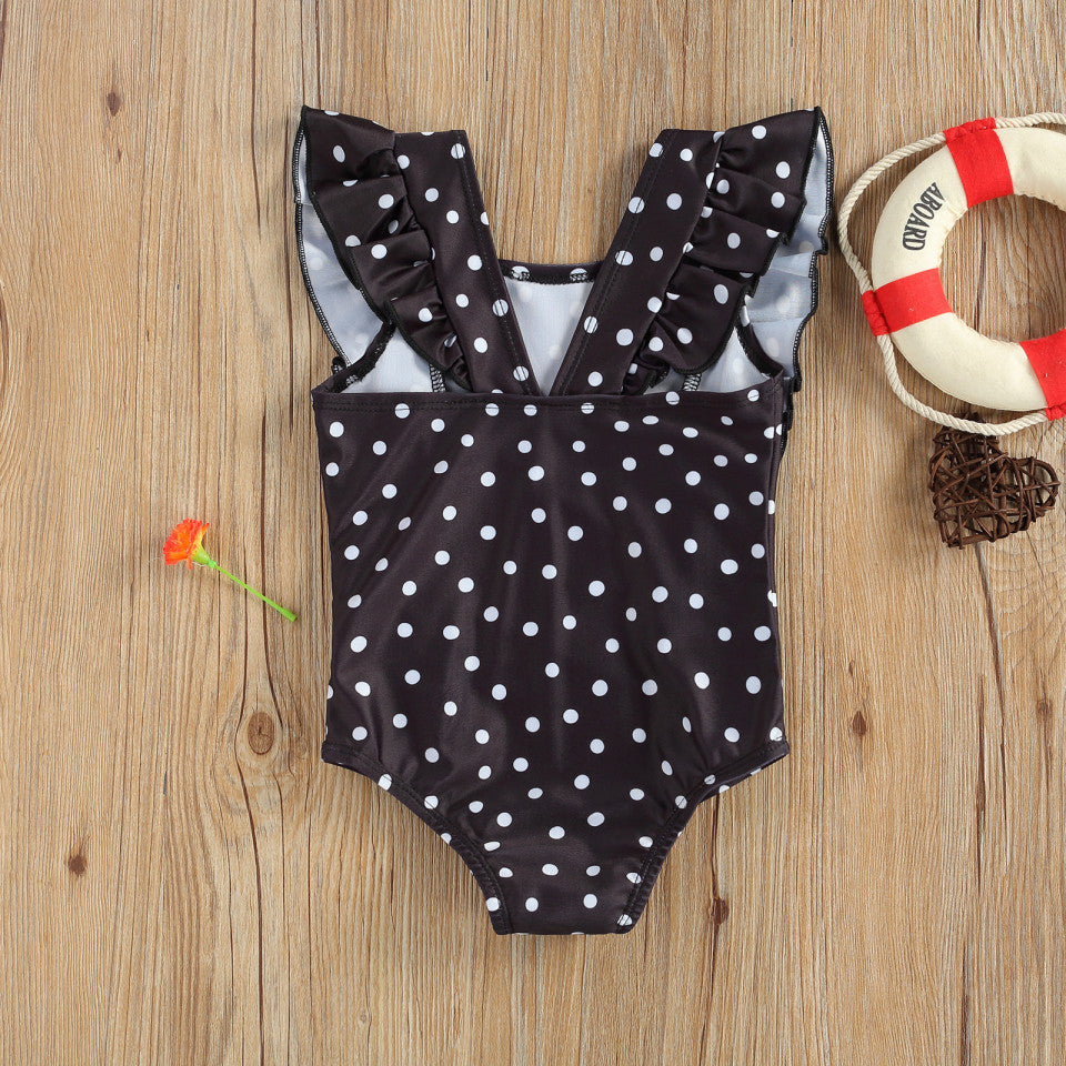 Costum de baie cu bulinute alb/negru Drool (Culoare: - Imagine 2