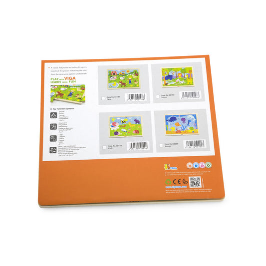 Puzzle din lemn cu 24 piese, Animale din ocean, Viga [ps:ce7584d3-da7c-476a-a671-7885af43cc80]