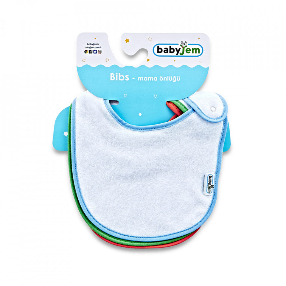 Set 3 bavete BabyJem, cu capse, din bumbac (Pentru: Fete) - Imagine 2