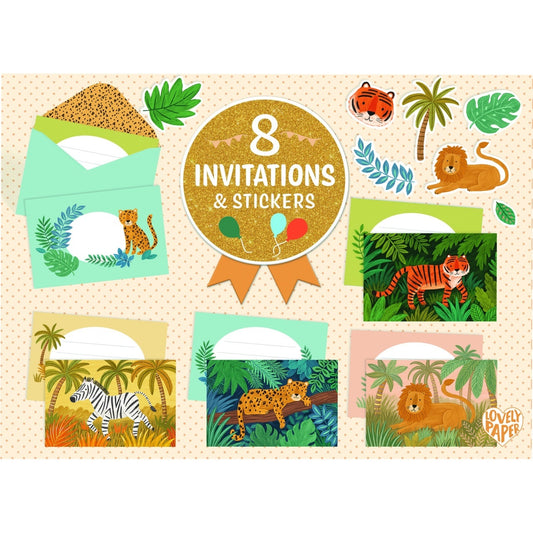 Set de invitatii cu animale din jungla, Djeco - Imagine 3 [ps:35c95e85-e408-4c6e-b5ff-d2edc77891fd]