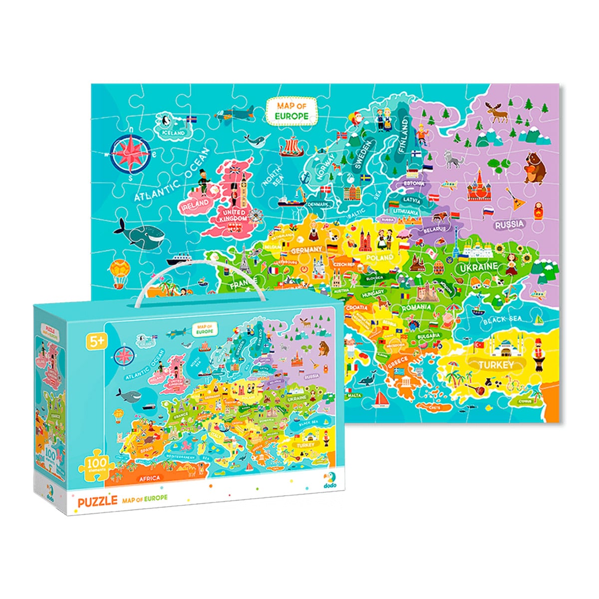 Puzzle Harta Europei Dodo Toys, 100 piese - Default Title (2) [ps:3cb34d09-8edc-45f4-9df9-2aad4d1e466e]