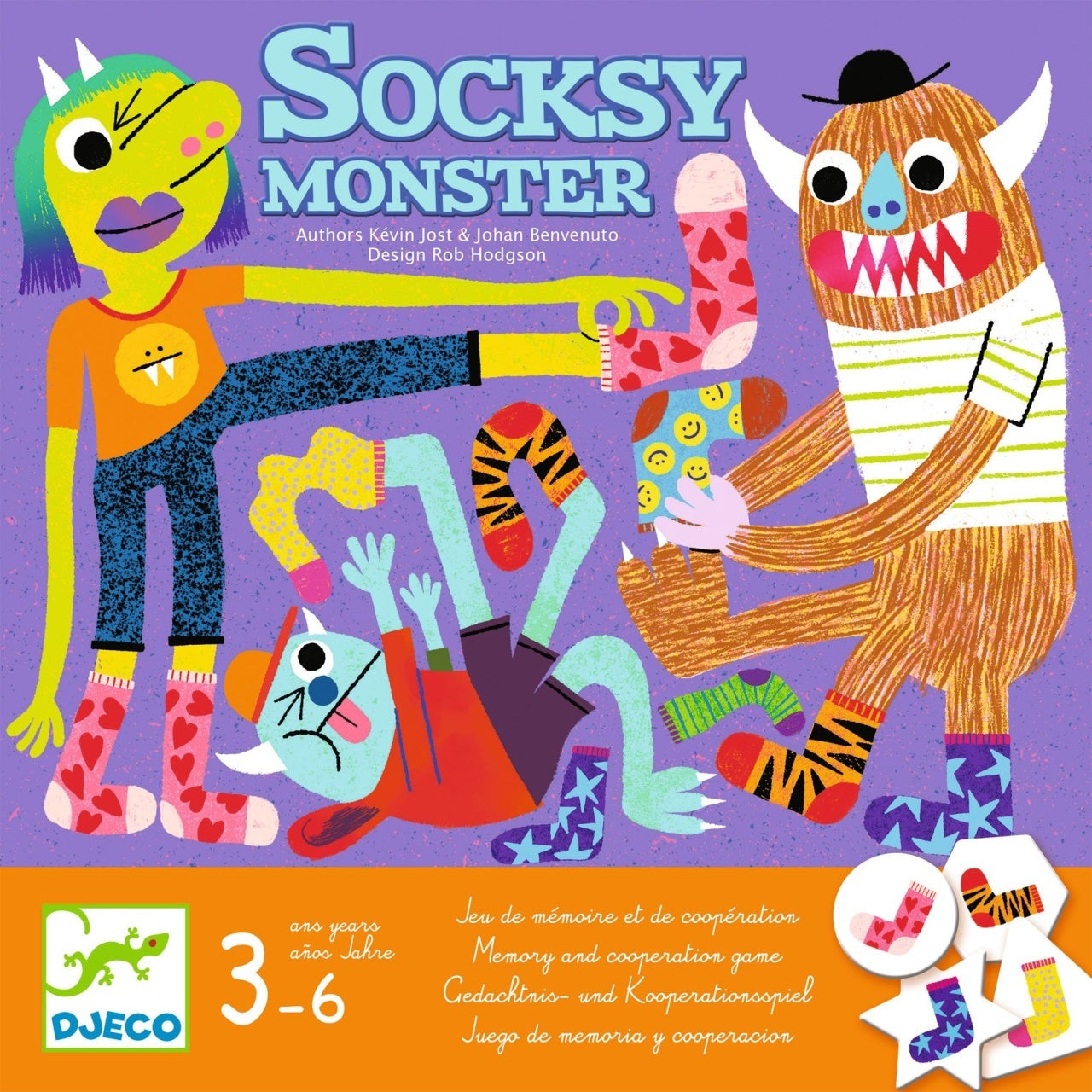 Joc de cooperare Socksy Monster, Djeco - Imagine 2