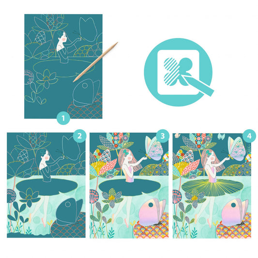 Joc creativ de razuit Iazul pastel, Djeco - Imagine 2 [ps:a90e3e72-073a-43bd-ba52-04e2f77c4440]