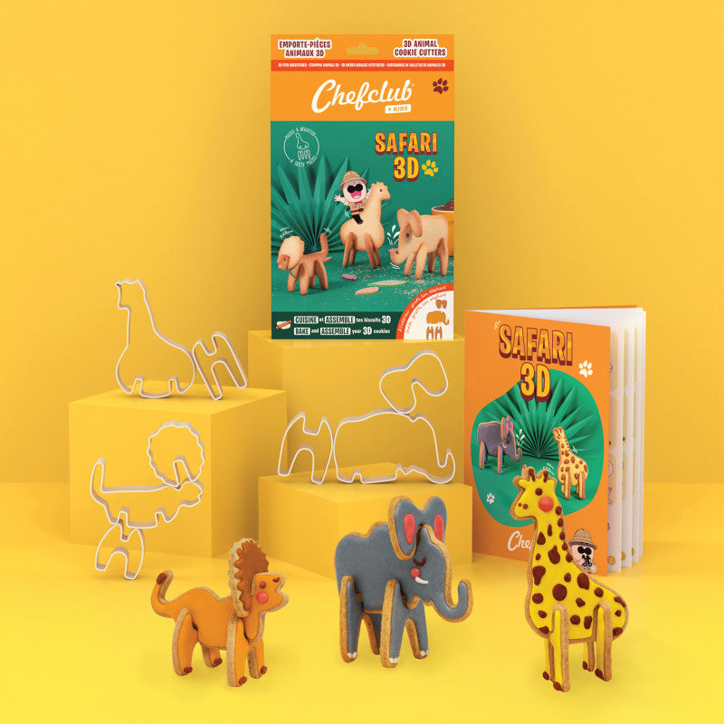 Set de forme de biscuiti Safari 3D, Chefclub kids [ps:2f9d4fcc-ef06-4c12-8d30-8094d3c2a1f1]