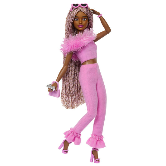 BARBIE DELUXE STYLE PAPUSA BARBIE CU SALOPETA ROZ SI PAR - Imagine 2