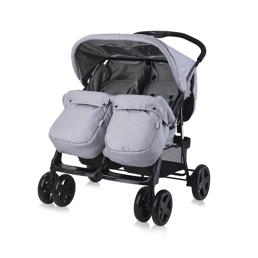 Cărucior Gemeni Lorelli Twin, Cool Grey - Reglabil - cool grey (2) [ps:5433dfae-ecf6-47a1-baa5-63e93c602252]