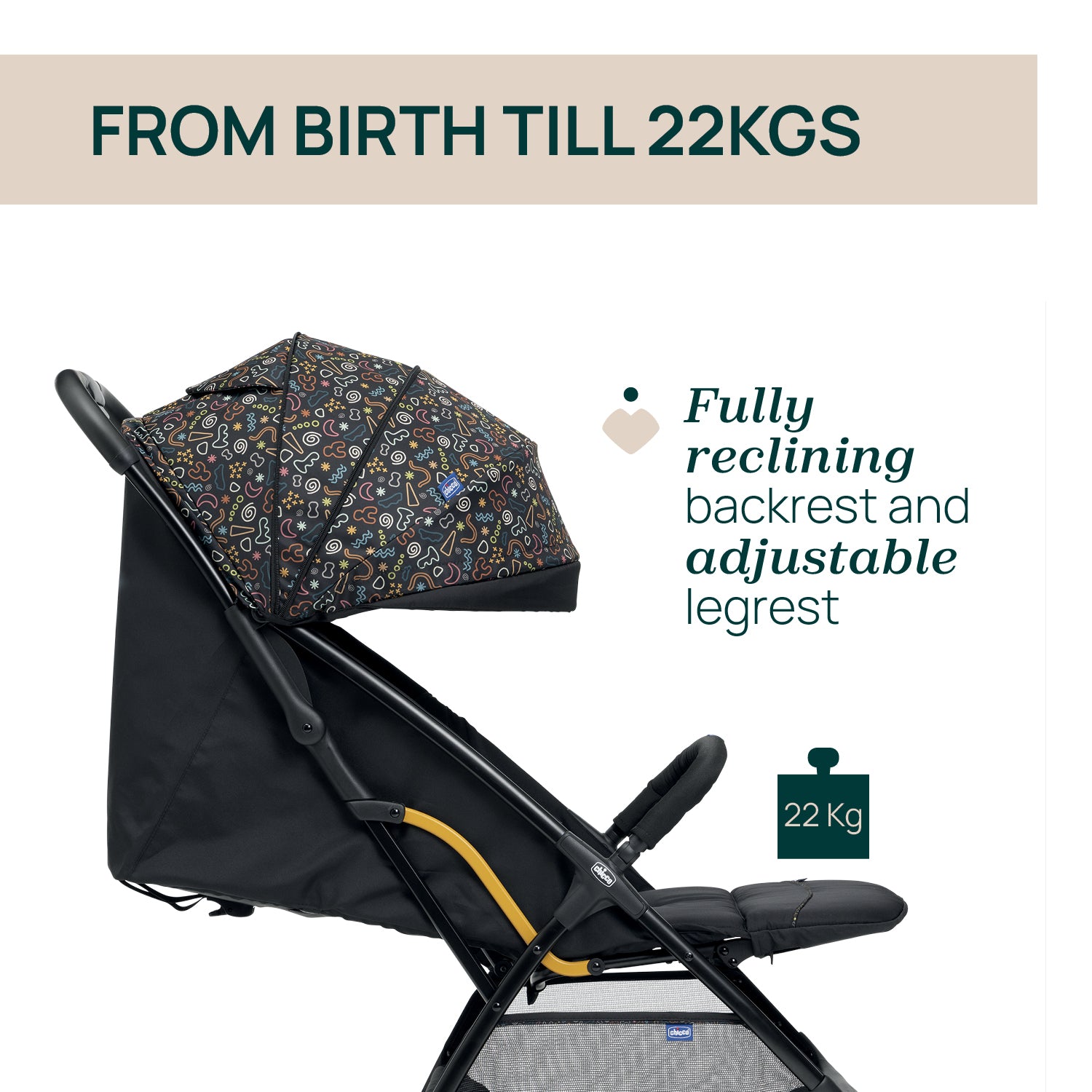 Carucior sport Chicco Glee, JokingBeige (Bej), 0luni+ - Sandshell (Bej) (2) [ps:859d5e3d-73de-499f-a820-d2761c256b27]