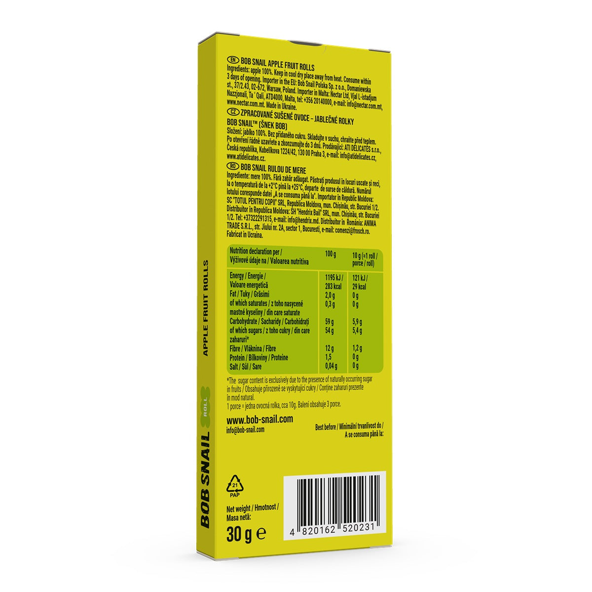 BOB SNAIL Fruit Rolls, Rulou din fructe, gustare din - Imagine 2
