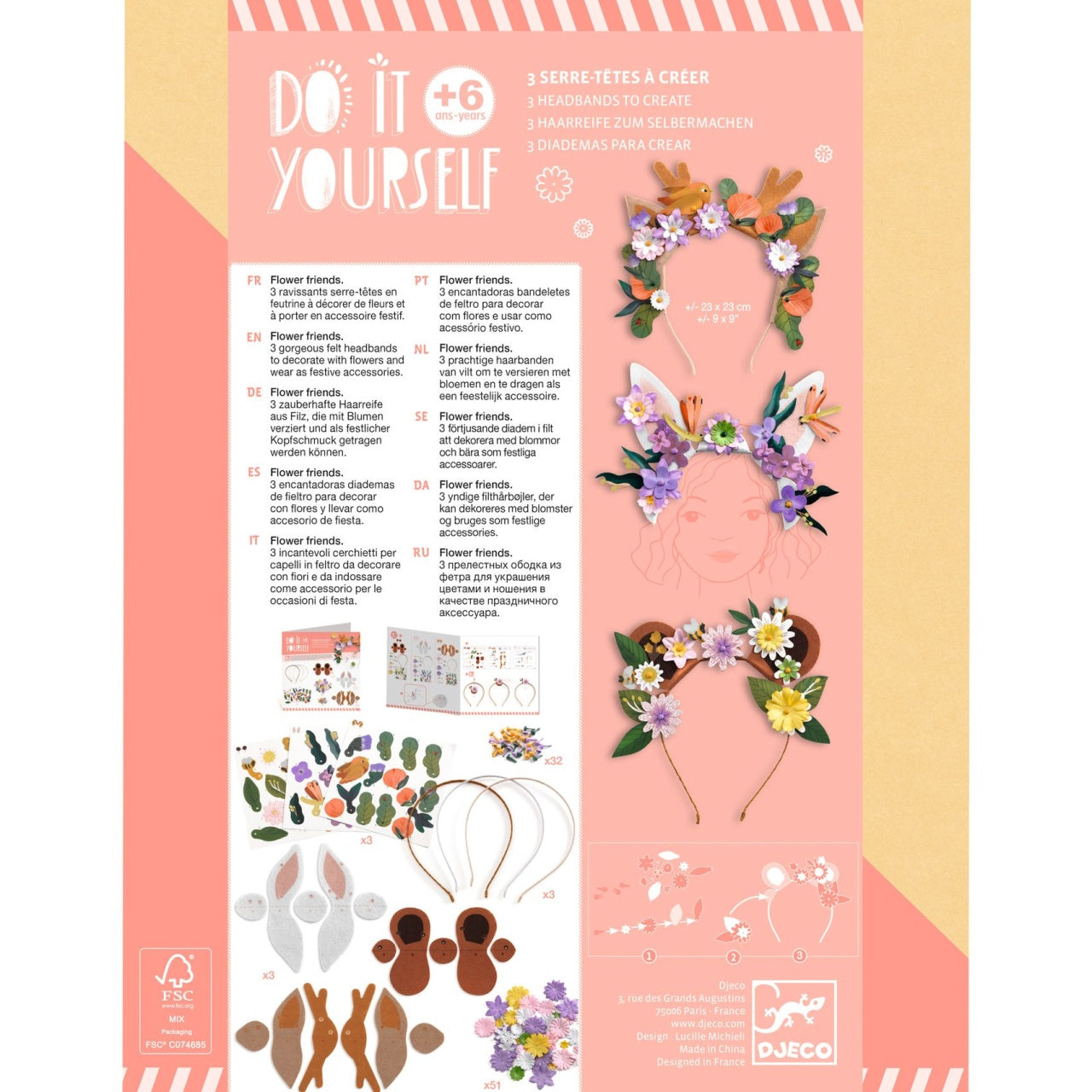 Joc creativ DIY Coronite cu flori, Djeco - Imagine 2 [ps:f074fc2d-29ba-47d2-b197-679f9ad53f53]