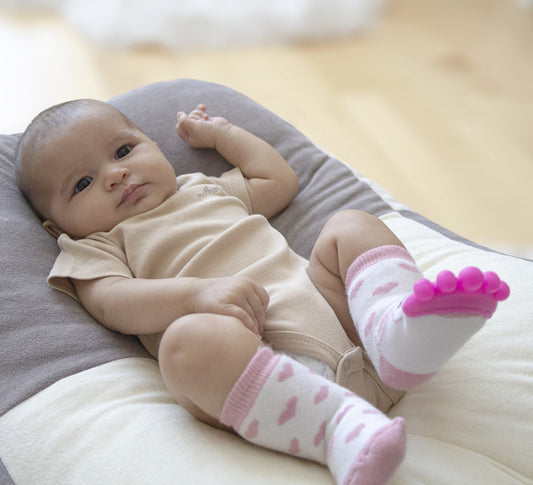 Sosete cu accesoriu dentitie BabyJem Teether Socks (Culoare: Bleu) [ps:1a2bc7f7-1bac-4fd4-8a3d-c208bad71c76]