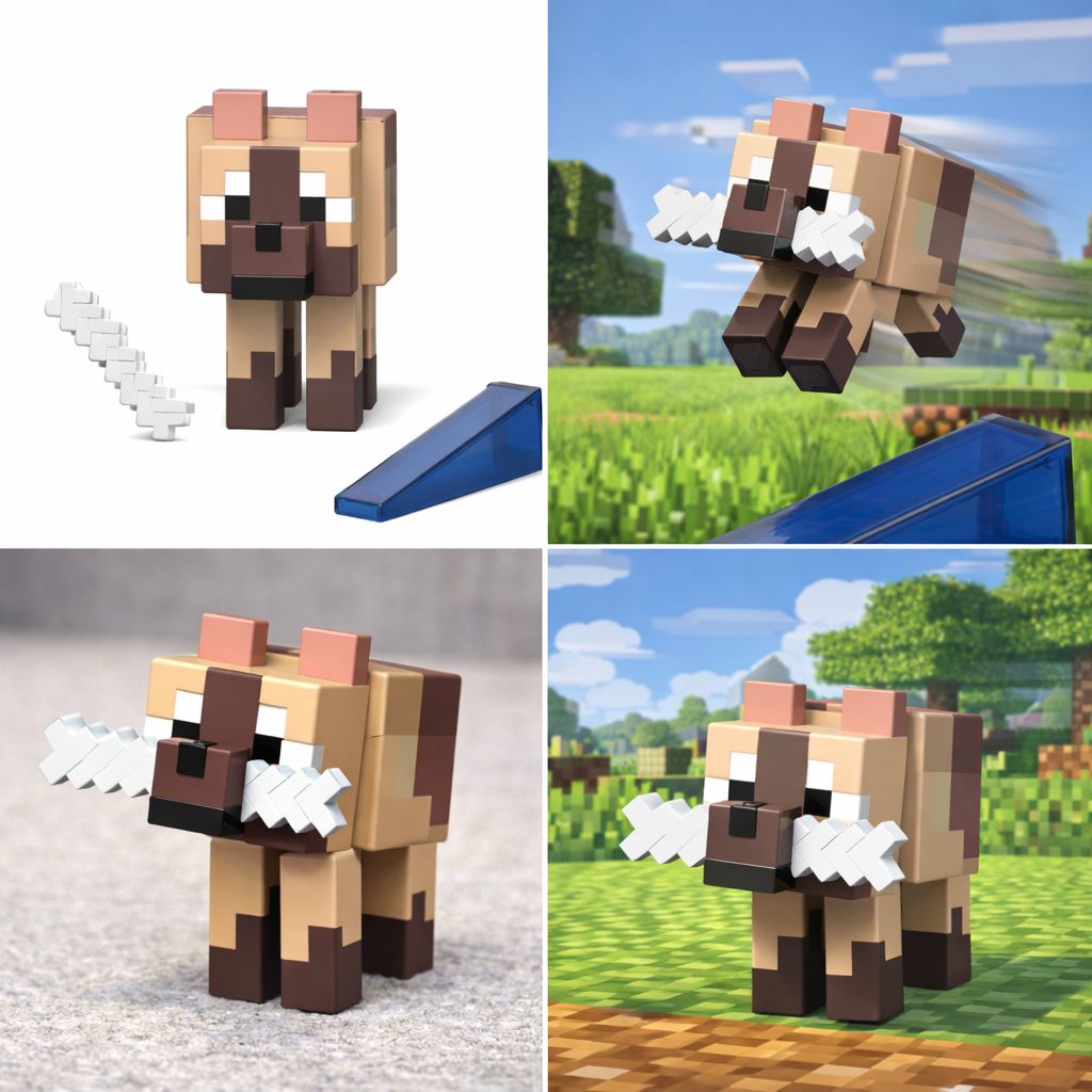 MINECRAFT CRAFT A BLOCK FIGURINA PIG 8CM Mattel - Lup (2) [ps:0b06ade0-9cd7-485b-b759-f1924005de61]