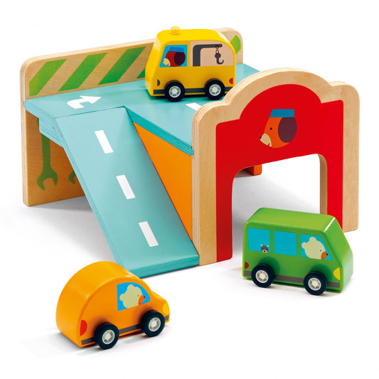 Mini garaj cu masinute, Djeco - Imagine 2 [ps:16d668bb-cc86-42b7-bb03-3e5ba6b5a70f]