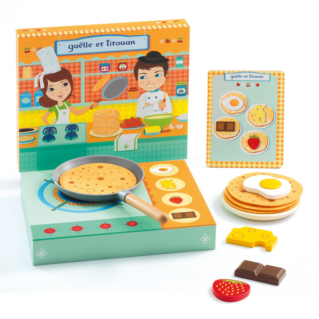 Joc de rol Set de preparat clatite Gaelle si Titouan, Djeco - Imagine 2 [ps:ab392050-d1f2-41a2-a678-8ab55d563b1f]