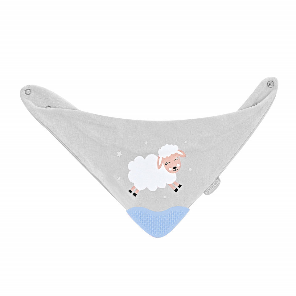 Baveta triunghi cu accesoriu dentitie BabyJem Cowboy Bib (Culoare: Ecru) [ps:b3bbdc51-4068-4aa5-9905-c52e3c2ac1c0]