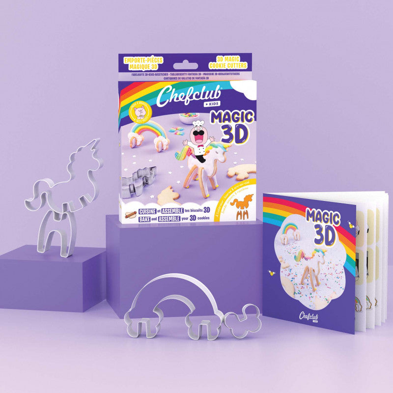 Set de forme de biscuiti Unicorn si Curcubeu 3D, Chefclub kids [ps:10b074be-b365-4f99-a39e-6b808efc287d]