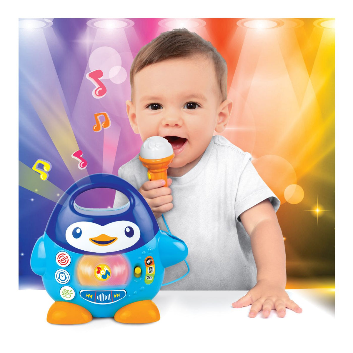 Player Muzical Pinguin WinFun cu Microfon și LED-uri - Default Title (2) [ps:0473f85f-6890-42c1-aeef-0827bb6d27f4]