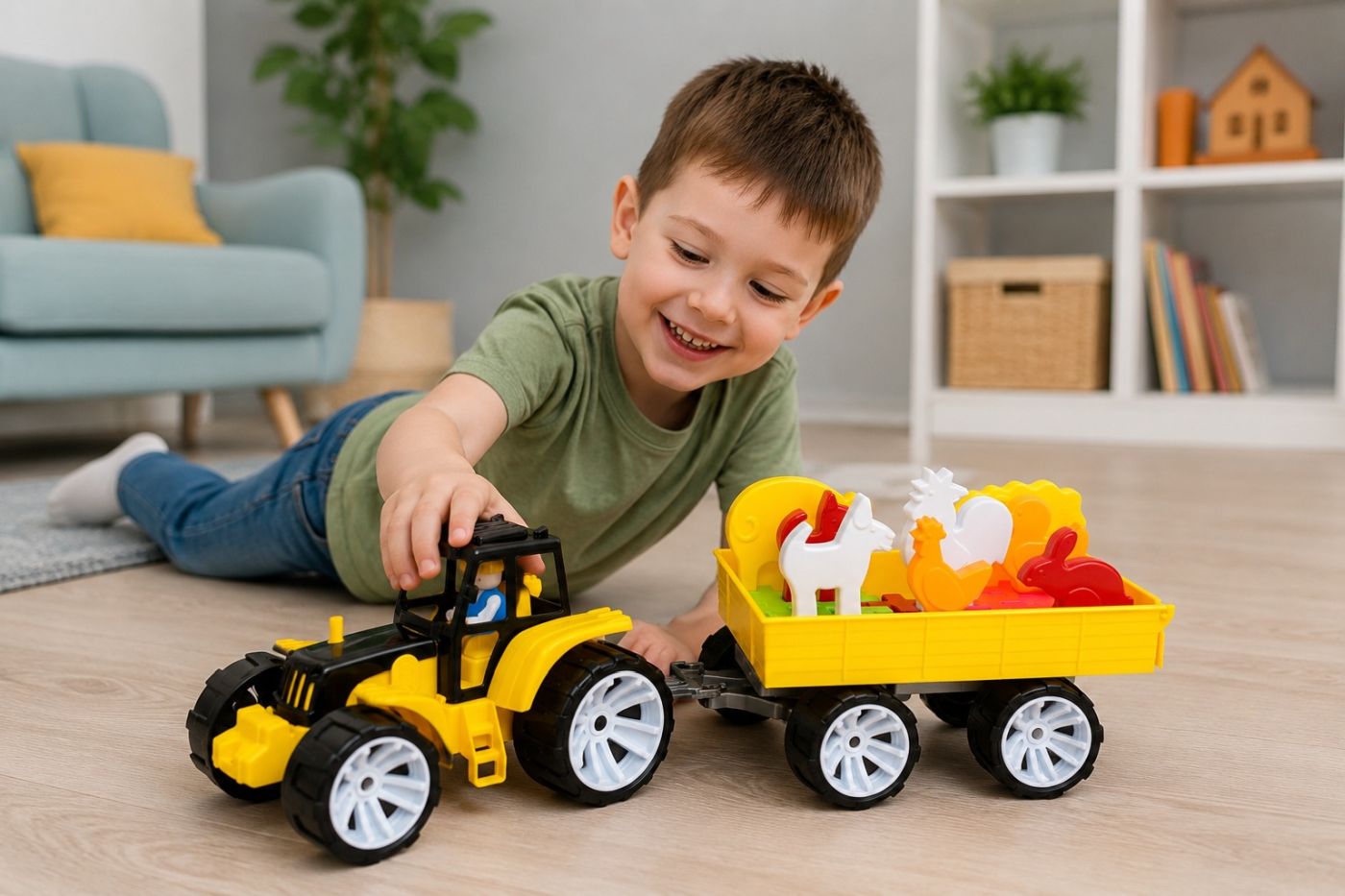 Set Tractor Fermă Negru Galben Viva Toys - Jucărie Mașinuță - Default Title (2) [ps:39cc85c7-eb91-44c8-8b79-3592effc331b]