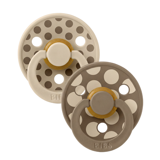 Set 2 Suzete BIBS Colour Studio Polka Dots, 0 luni+ Ivory - Ivory/Dark Oak (2) [ps:3b6d3f83-1433-4090-a533-04489fe6fe6b]