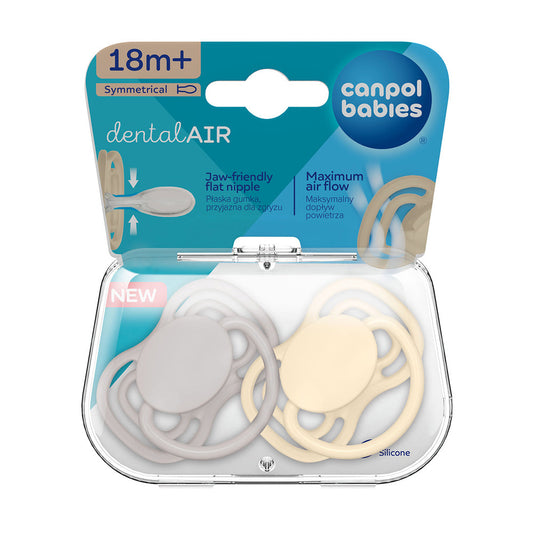 Suzeta simetrica din silicon 0-6m Dental Air Nude, 2 Pcs - Blu