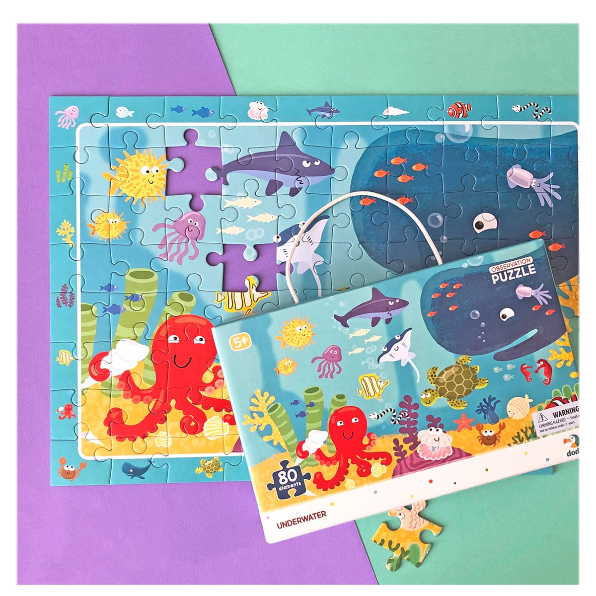 Puzzle Animale Marine Dodo Toys, 80 piese - Observare - Default Title (2) [ps:d7865597-e7e6-485f-b887-a9335c41a694]