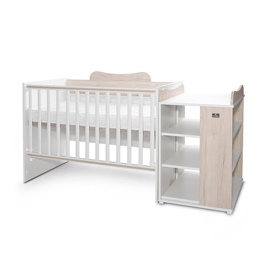 Pătuț Modular Multifuncțional Lorelli Multi, White Orchid - White & Light Oak (2) [ps:8c68b16c-2619-4493-9368-b11b5c696501]