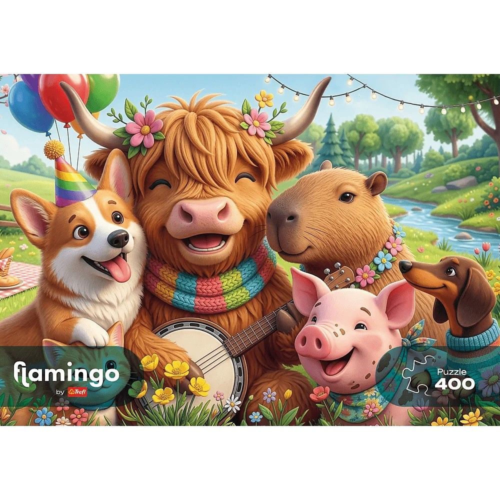 Puzzle Trefl 400 piese - Flamingo Echipa Zi de Naștere - Default Title (2) [ps:a7fad14e-7975-42f0-a78d-a393f1c99347]