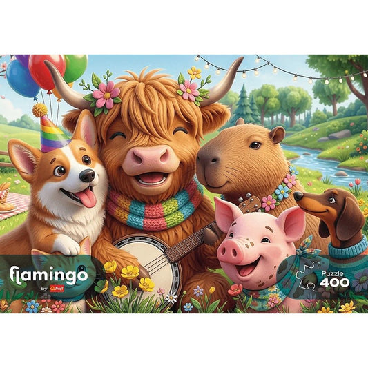 Puzzle Trefl 400 piese - Flamingo Echipa Zi de Naștere - Default Title (2) [ps:a7fad14e-7975-42f0-a78d-a393f1c99347]